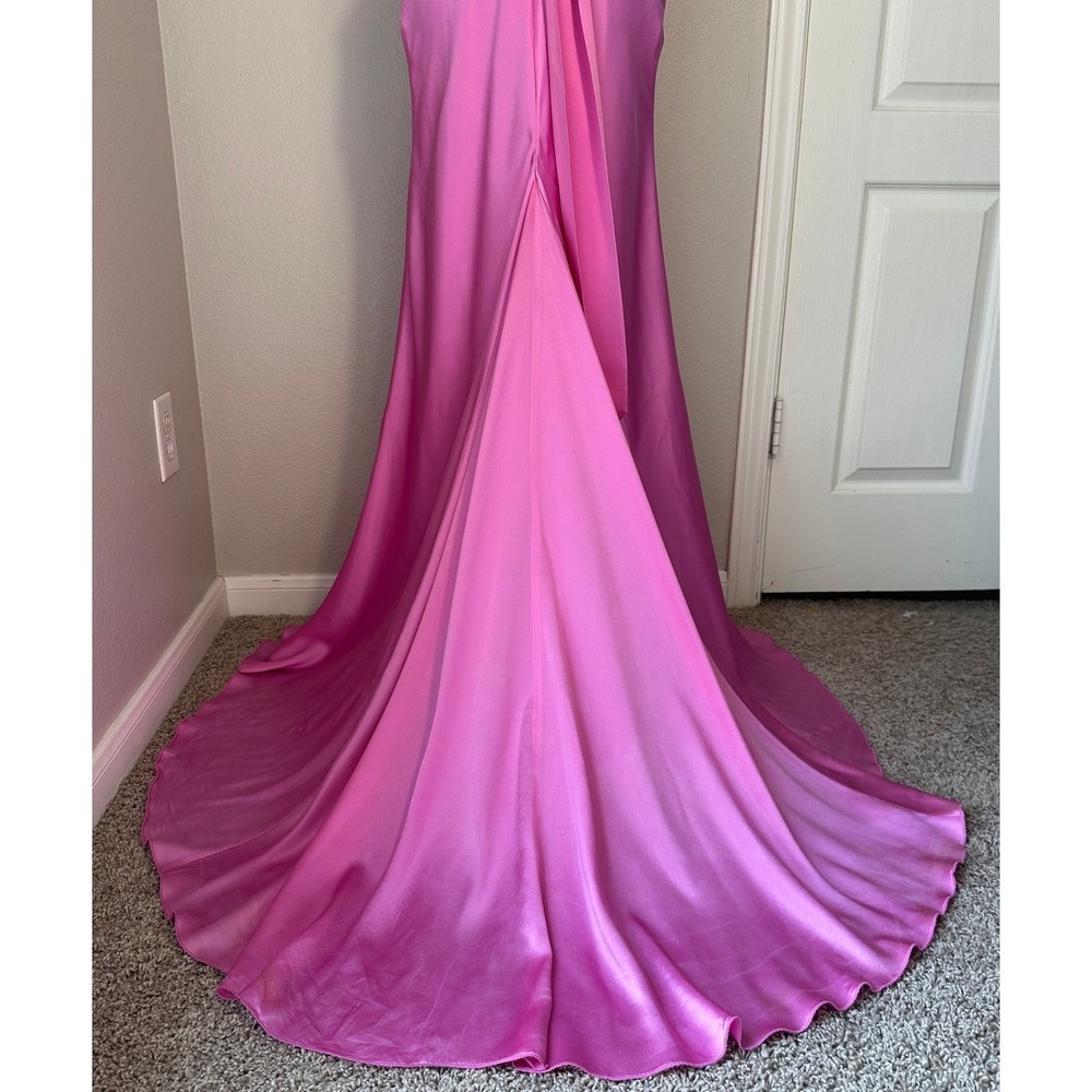 Dina Bar El Y2K Kate Hudson Silk Fairy Formal Dress Mermaid Train Backless Small - Picture 6 of 16